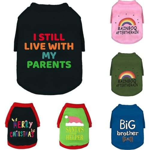 Dog Shirt Cute Christmas Print Durable Plus Velvet Soft Dog Clothes For Small Medium Dog Cotton Comfortable Puppy Dog Sweater