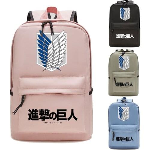 Attack on Titan Backpack Japan Anime Printing School Bag for Teenagers Cartoon Travel Bag Nylon Mochila Galaxia