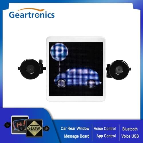 Smart Car Voice Control Screen Display Remote LED Light Car Rear Window Sign Message Board Bluetooth App Control Emotion Light