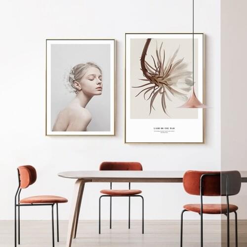 Nordic beauty n flower love is the answer canvas painting white posters and prints modern decor wall art for living room bedroom