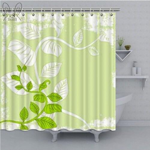 Nordic Green Bathroom Curtain Leaves Waterproof Polyester Fabric Bath Shower Curtain Bathing Cover Home Decor Shower Sets