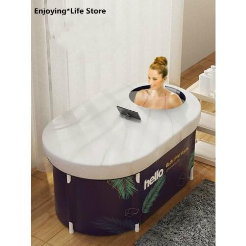 Adult Folding Household Bath Tub Thickened Full Body Bathtub Kids Bath Tub Portable Travel Sauna Tub Home Spa