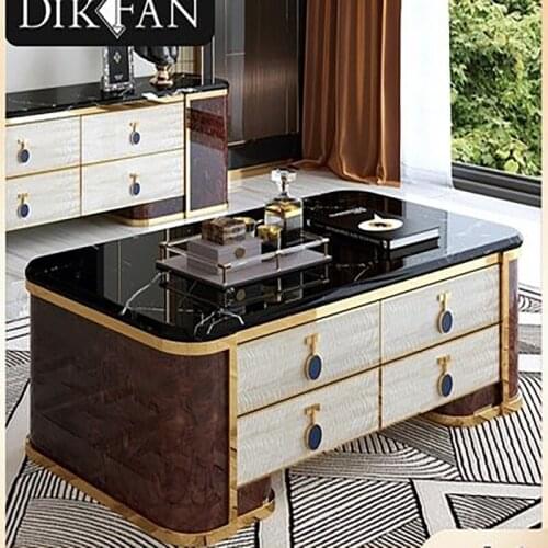 Hong Kong-style light luxury marble Italian coffee table TV cabinet post-modern minimalist combination furniture high model