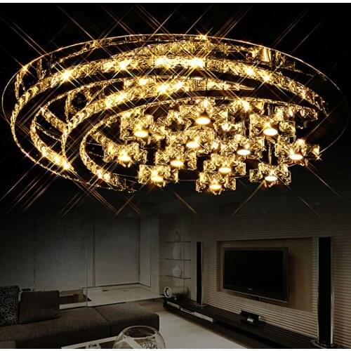 LED 110-220V Romantic art design moon star combination Ceiling Lamps Flush Mount K9 Crystal Ceiling Lights