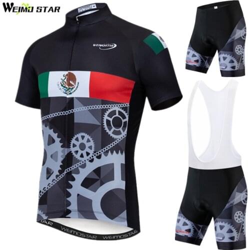 Weimostar Mexico USA Bike Team Cycling Clothing Man Pro Mountain Bicycle Clothing Summer MTB Cycling Jersey Set Roupa Ciclismo