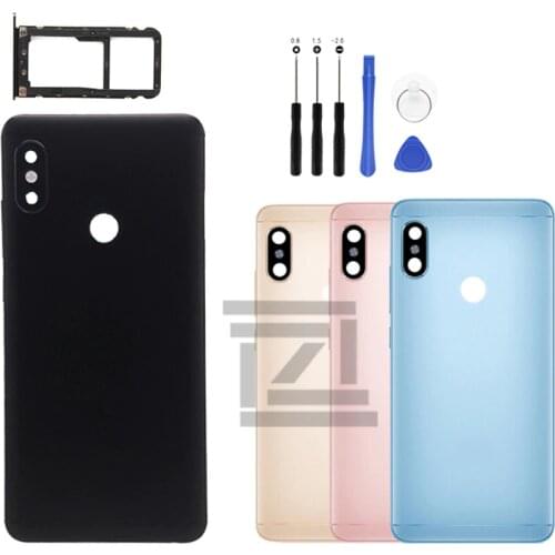 For Xiaomi Redmi Note 5/ Note 5 Pro Battery Back Cover Metal Rear Door Housing + Card Tray Holder Repair Spare Parts