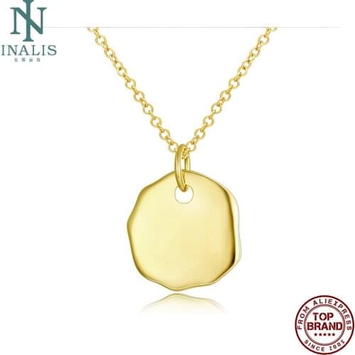 INALIS Geometric Shape Golden Women Necklaces Popular Simple Style Pendant Necklace Fashion Jewelry Festival Gift Best Selling