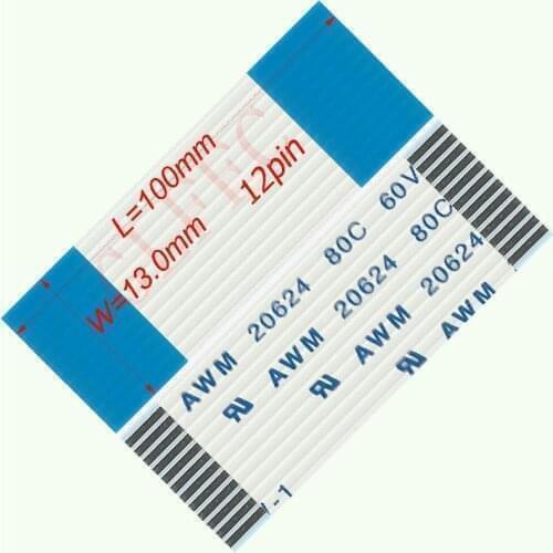1.0pitch 4~12pin 500~860mm A-type Flexible Flat Cable FFC awm 20624 ROHS for TTL LCD DVD Computer