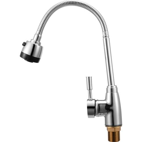 1pcs Zinc Alloy 360 Degree Rotatable Spout Kitchen Hot Cold Mixer Sitting Tap Handheld Wash Basin Faucet For Deck Mounted