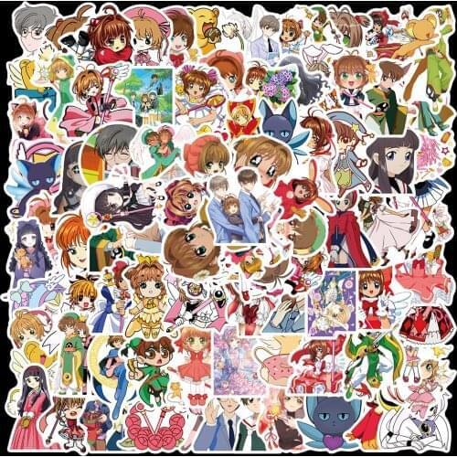 10/50/100Pcs Card Captor Sakura Kinomotosakura Toy Stickers for Suitcase Laptop Luggage Car Waterproof aesthetic Sticker Decals