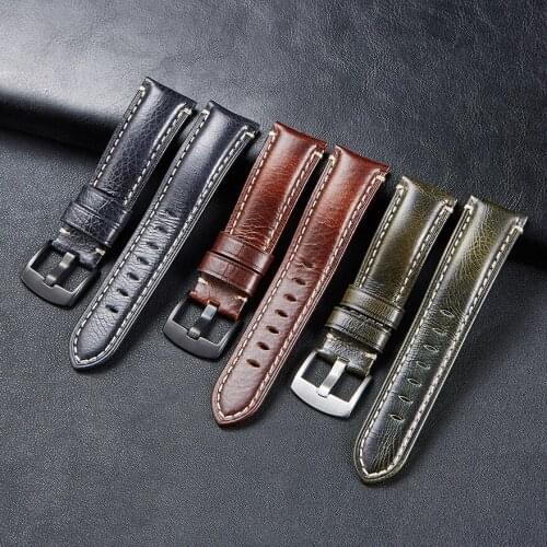 20/22/24/26 mm New Genuine Leather Watch Band Smart Watch Strap Italy Imported Leather Sports for Samsung Galaxy Gear Active