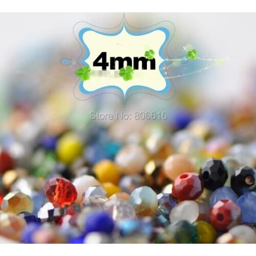 4*3MM 1000Pcs Mixed Colors Glass Roundle Crystal Beads Jewelry Loose Beads