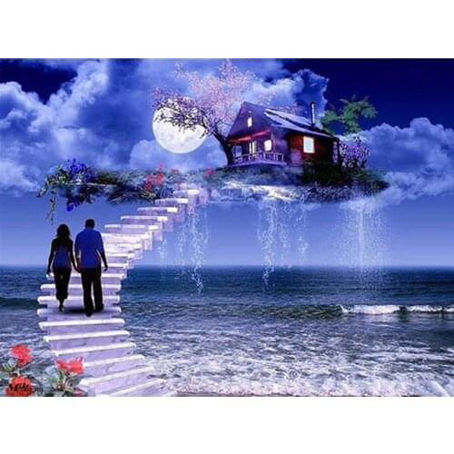 5D DIY Full Square Diamond Painting Cross Stitch "Road to Heaven" 3D Diamond Embroidery Rhinestone Mosaic Home Decor Gift