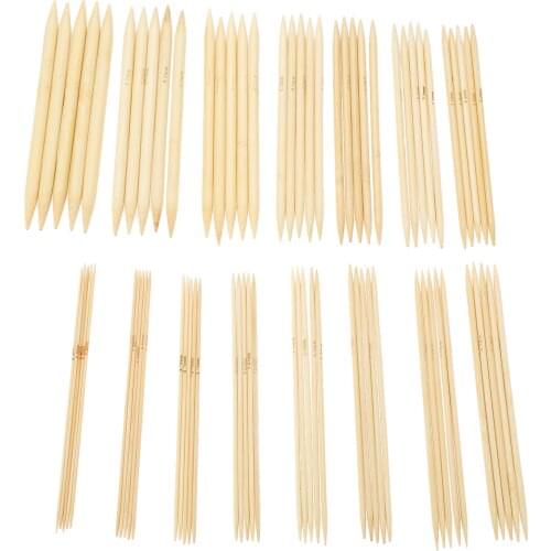 75Pcs 20cm Bamboo Knitting Needles Double Pointed Sweater Weave Knitting Crochet Hooks DIY Knitting Sewing Tool 2mm-10mm