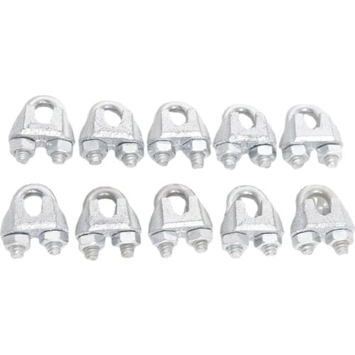 80 Piece 60 Piece 2 Piece 6 mm wire rope grip Zinc Plated Wire Rope Clamp Clip Holder Sturdy Heavy Duty Wire Rope Clips