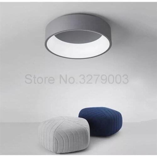 Dia 45/60cm Aluminum Lampshade LED Ceiling Light,Minimalism White/Gray Round Ceiling Lamp for Living Room Bedroom Fixtures