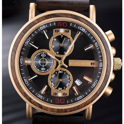 BOBO BIRD Quartz Mens Watch Wooden Man Wrist Watch For Men 2021 Design Luxury Luminous Men Quartz Wristwatches Custom Clock