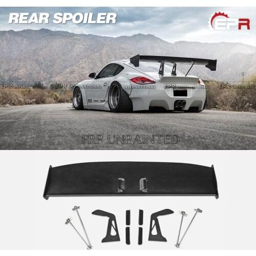 FRP Rear Trunk GT Spoiler For 09-12 Porsche Cayman 987.2 Gen II Facelift RB Style Fiber Glass Tuning Aero Body Kit