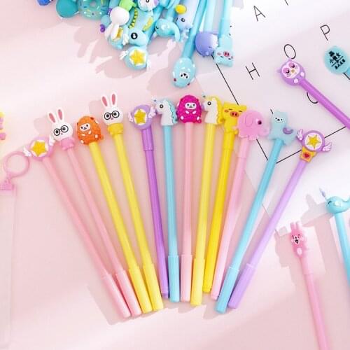 8PC Korean Ins Girl Heart Net Red Suit Pen Student Creative Cute Cartoon Gel Pen Cute School Supplies Stationery Items