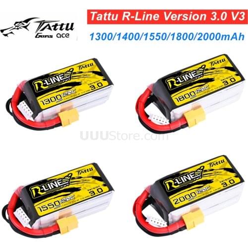 Tattu R-Line 1300/1400/1550/1800/2000mAh Version 3.0 V3 120C 4S 6S 4.2V Lipo Battery XT60 Plug FPV Racing Drone RC Quadcopter