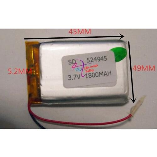 Best battery brand Size 524945 3.7V 1800mah Lithium polymer Battery with Protection Board For MP4 GPS Tablet PCs PDA Free Sh