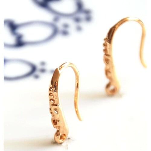 Wholesale 10 pairs/lot gold plated earring hooks clasp French hooks fish hooks jewelry making craft findings DIY for women