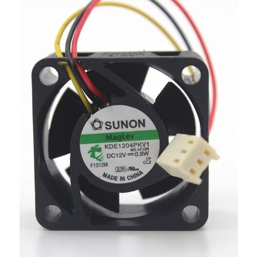 Original SUNON 4020 4CM DC 12V 0.8W 40*40*20MM KDE1204PKV1 3-line Magnetic Levitation Cooling Fan