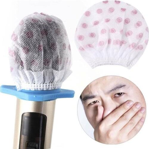 Dropshipping Microphone Cover 100Pcs KTV Disposable Non-woven Cloth Microphone Odor Removal Hygiene Cover