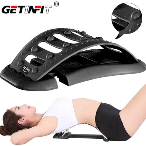 Getinfit Adjustable Back Massager Stretcher Equipment Fitness Lumbar Support Relaxation Spine Pain Relief Corrector