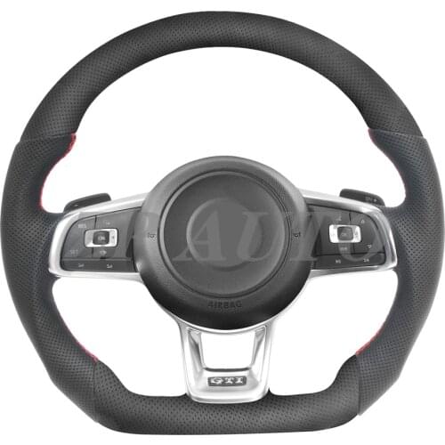 Customized design Full Alcanrata/Nappa/Perforated Leather For Volkswagen Golf GTI Golf R MK7 MK7.5 Steering Wheel Assembly