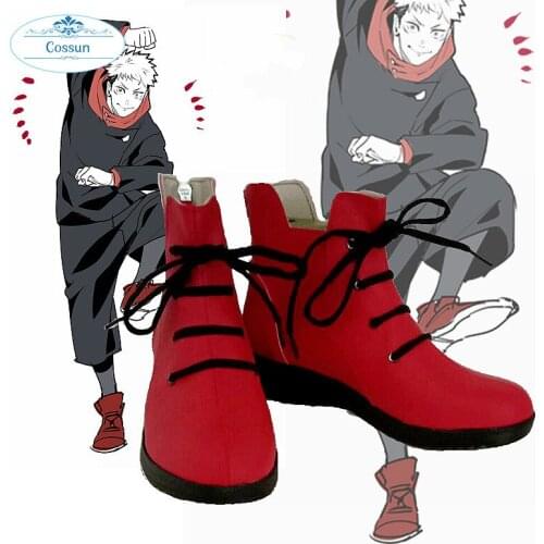 Hot Anime Jujutsu Kaisen Itadori Yuji Yuuji Cosplay Boots shoes Halloween Christmas Boots role play PU leather