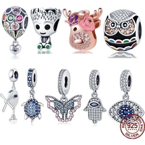 CodeMonkey 925 Sterling Silver Heart Charm Bear Beads Fit Original 3mm Bracelets DIY Pendant Charm Jewelry Making C1054