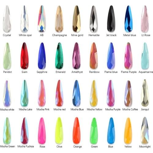 30/100pcs/lot 36 Color Water Drop Nail Rhinestones Crystal Shiny Strass Stones Melon Seeds Diamond Nail Art Decor Manicure Tools