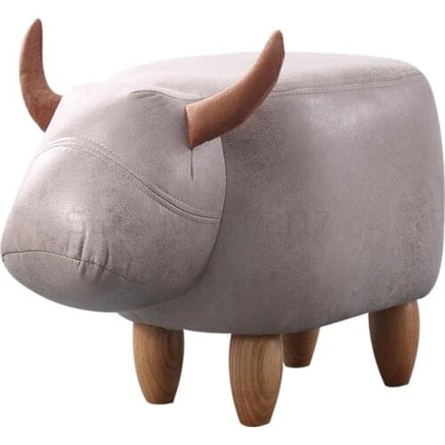 Animal cartoon solid wood storage, shoe changing stool, household creative door sofa stool