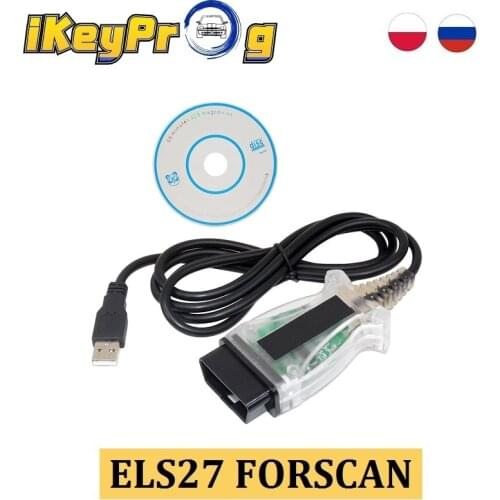 V2.3.8 ELS27 Ford ELS27 OBDII Diagnostic Cable Forscan Scanner Support ELM327&J2534 ELS 27 For Ford/Lincoln/Mercury Mazfa Focom
