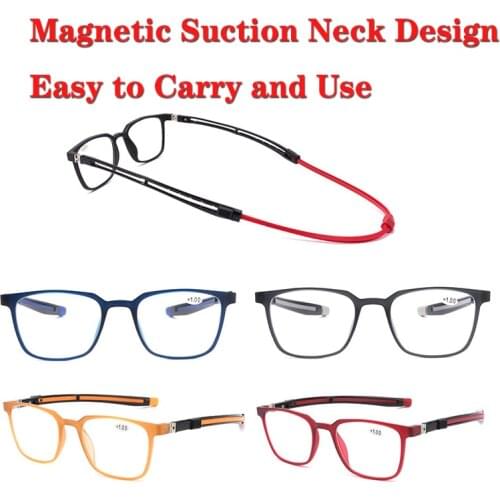 Woman Reading Glasses Magnifier TR90 Magnetic Neck Glasses Reading tr90 For Men With Magnet Read Women gafas medical Eyeglasses