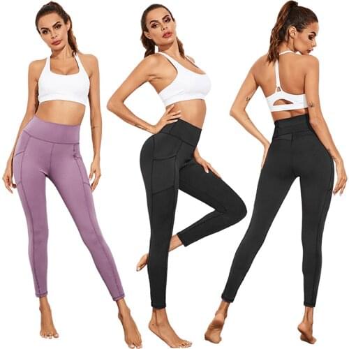 Womens Female Jogger Pants High-Waist Trousers Solid Yoga Sports Loose Fast Dry No Trace Back Side Pockets Bottoms Casual Slim