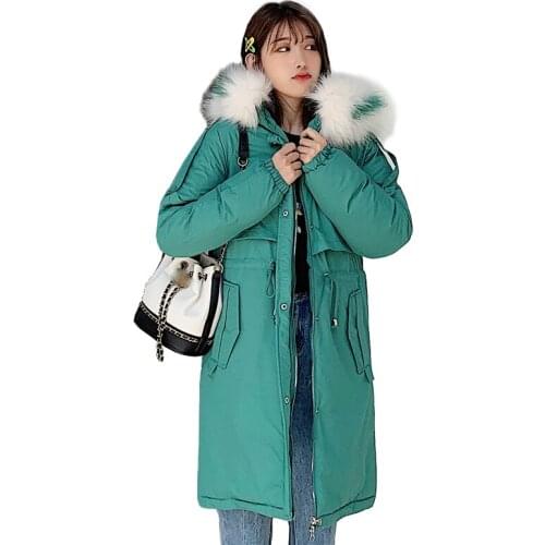Womens winter jackets and coats 2019 Parkas for women long Wadded Jackets female warm Outwear With a Hood Large Fur Collar coat