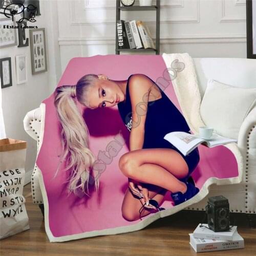 Celebrity Ariana Grand Design Blanket Plush 3d Printed for Adults Sofa Sherpa Fleece Bedspread Wrap Throw Blanket Microfiber -9