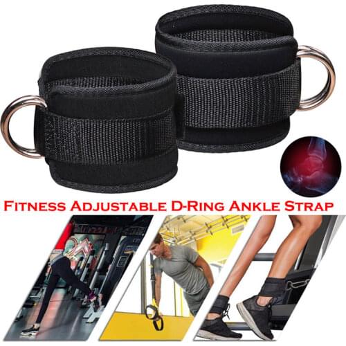 1Pcs Double D-Rings Ankle Strap Resistant Band Fitness Neoprene Padded Foot Support Gym Thigh Leg Ankle Cuffs Body Building