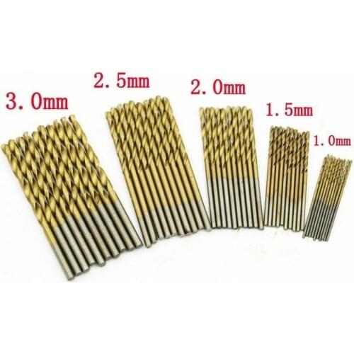 10pcs HSS Twist Drill Bit Set Titanium Coated Gun Drill Bit for Wood Metal Drilling Mini Drill Bit 1.0/1.5/2.0/2.5/3.0mm