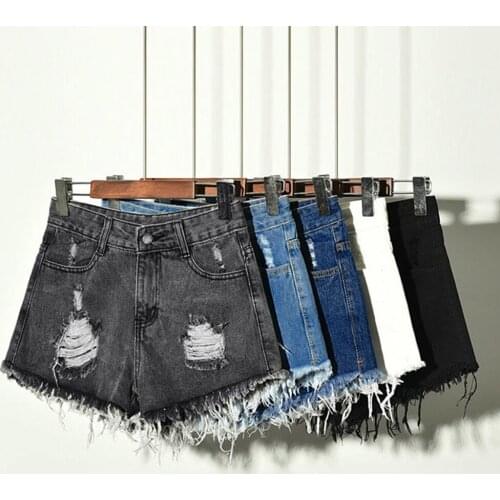 2021 New Arrival Summer Casual Summer Denim Women Shorts High Waist Fur-lined Leg-openings Plus Sizes S-6XL Sexy Short Jeans