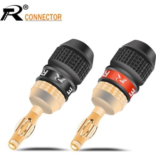 4PCS/2PAIRS Banana Connector Speaker Banana Plugs High Quality Gold Plated Banana Male Plug Wire Connector Speaker Connector
