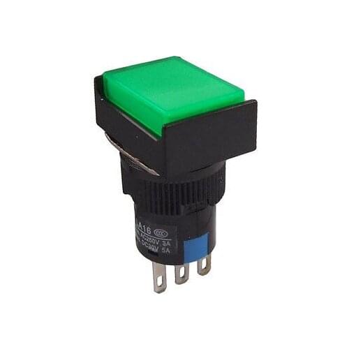 AC 250V/3A Momentary NO NC 3 Terminals Green Push Button Switch Hlcro