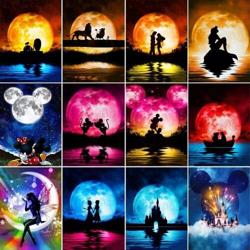 CraftArtGo 5D Diamond Embroidery Cartoon Princess Full Square Round Rhinestone Mosaic Painting Cross Stitch Flowers Diamond Kit