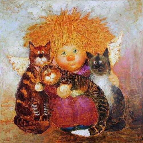 Angel Bee Flower DIY Embroidery Cross Stitch 11CT Kits Needlework Craft Set Cotton Thread Printed Canvas Home Sell