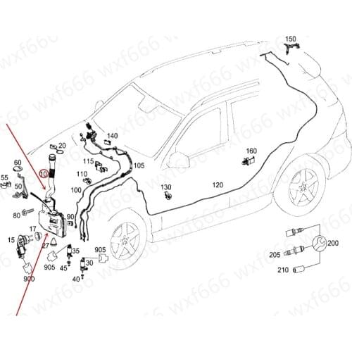 Car Wiper spray bottle Headlight cleaning solution pot GLE300mer ced es-be nzGLS350 Working fluid storage tank Wiper water tank
