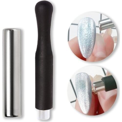 Cylindrical Nail Art Magnetic Stick Metal 3D Cat Eye Effect Strong Magnet UV Gel Polish Stick DIY Manicure Tool Nail Decorations