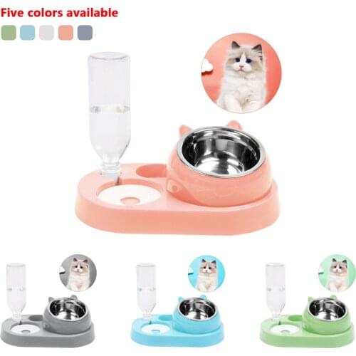 Pet Bowl Automatic Feeder Dog Cat Food Pots With Water Dispenser Pets Supplies Suministros Para Perros