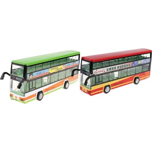 Alloy Double Decker Bus Model Pull Back Vehicles Model Car Toy Boy Girl Gift Educational Toys